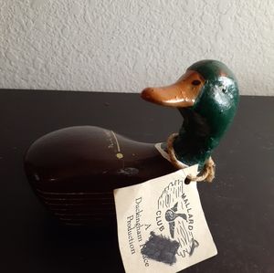 GORGEOUS NWT Solid Wood 5" Artist Signed Mallard Duck Figurine.